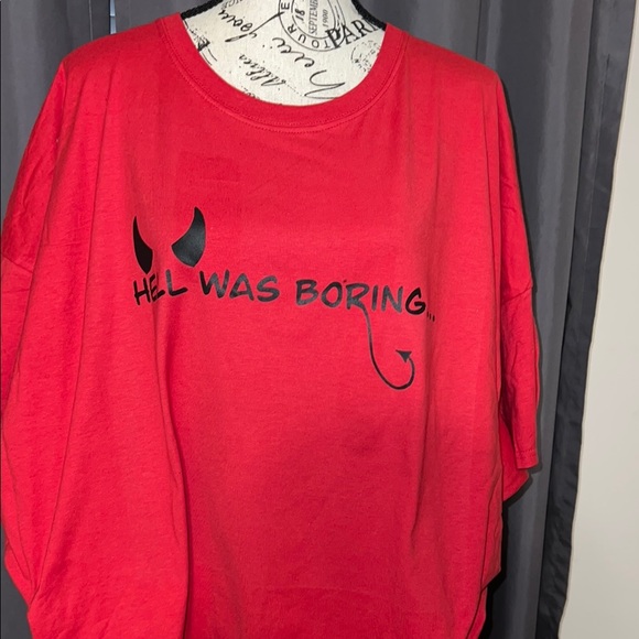 Red Graphic Tee - Hell Was Boring - Picture 1 of 3